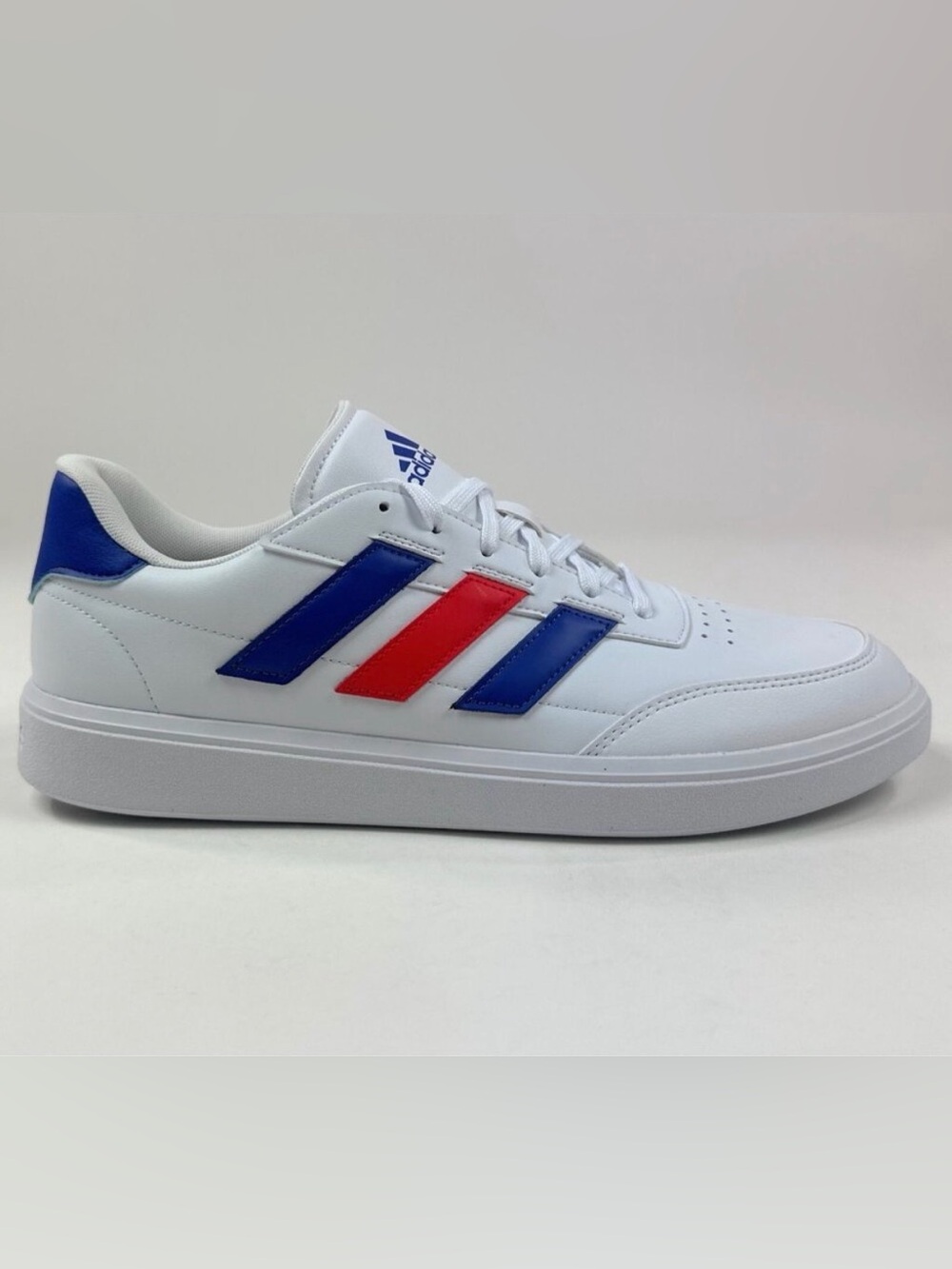 Adidas Courtblock Mens White Blue Tennis Shoes Sneakers Athletic Low IF4032